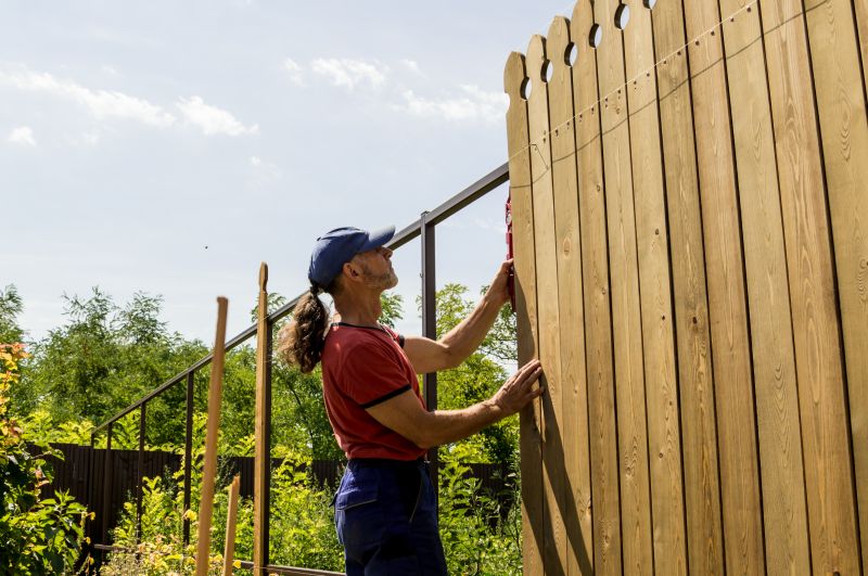 Wood Slat Fence Installation